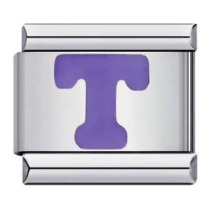 Lila Buchstabe T Italienischer Charm Für Italienische Charm-armbänder Composable Link