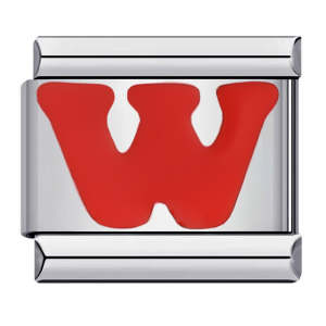 Roter Italienischer Buchstabe W Für Italienische Charm-armbänder Composable Link