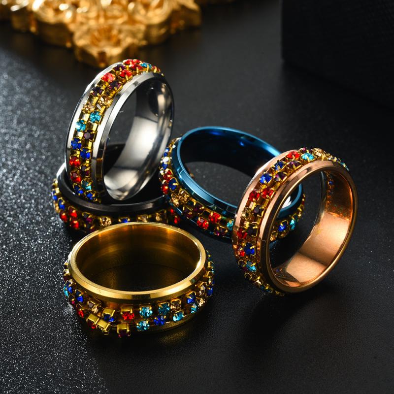 Rotierende Ringe Aus Edelstahl, Angstlösender Ring, Schmuck, Geschenke Für Damen Und Herren - soufeede