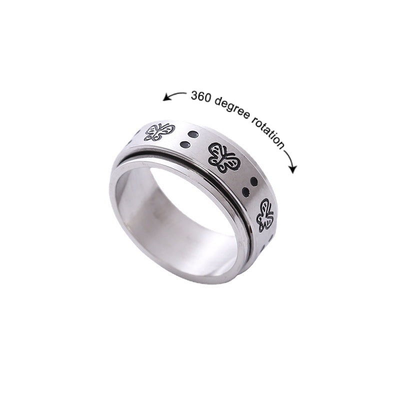 Schmetterlings-spinnering, Lindert Angstzustände, Drehbarer Ring, Schmuck, Geschenk Für Damen Und Herren - soufeede