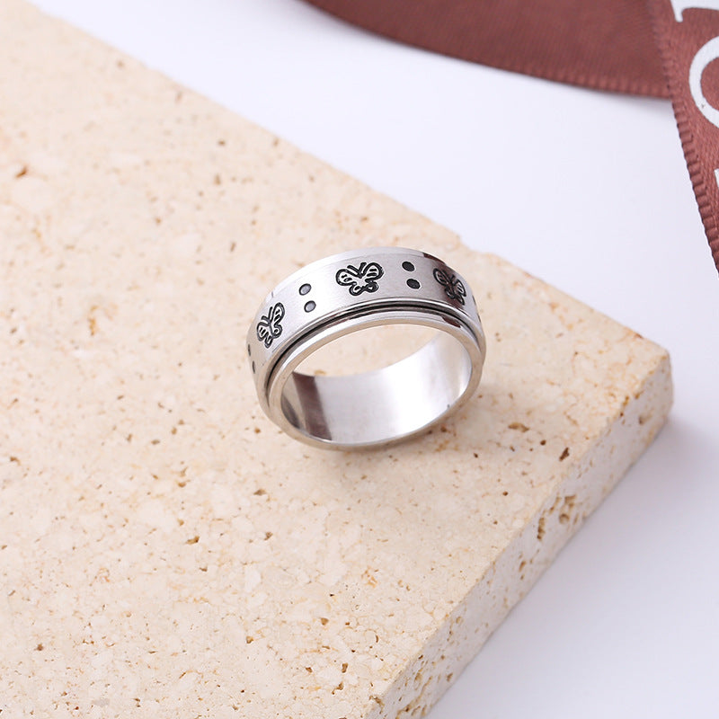 Schmetterlings-spinnering, Lindert Angstzustände, Drehbarer Ring, Schmuck, Geschenk Für Damen Und Herren - soufeede