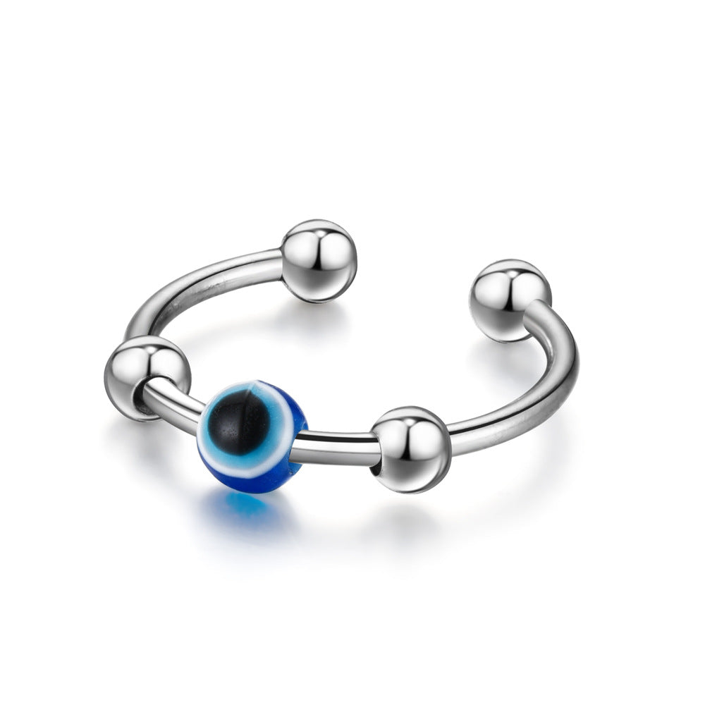 Fidget Anxiety Ring Offener Verstellbarer Evil Eyes Spinnerring Für Schmuckgeschenke - soufeede