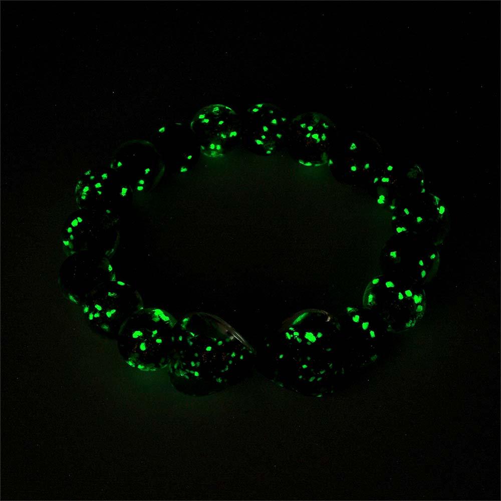 Braunes Heart-to-heart Firefly-glas-stretch-perlenarmband, Das Im Dunkeln Leuchtet - soufeede