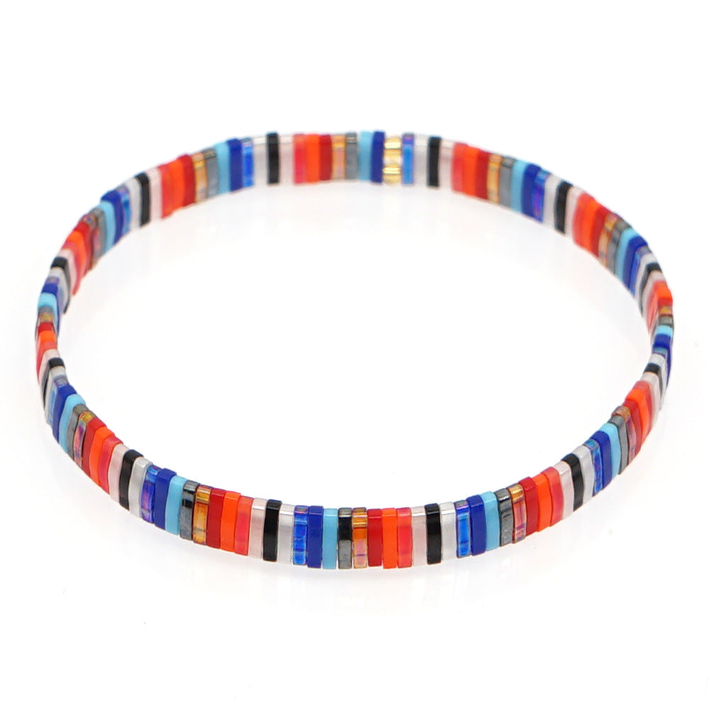 Tila Perlenarmband Blau Und Orange Armbänder Vintage Mode Geschenk - soufeede