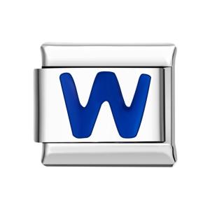 Blauer Italienischer W-charm Für Italienische Charm-armbänder Composable Link