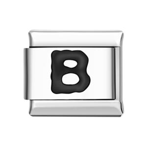 Buchstabe B – Schwarzer Italienischer Charm Für Italienische Charm-armbänder Composable Link