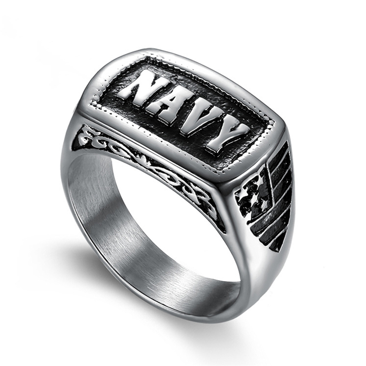Herrenring Punk Navy Ring Geschnitzter Ring Geschenk Für Freund - soufeede
