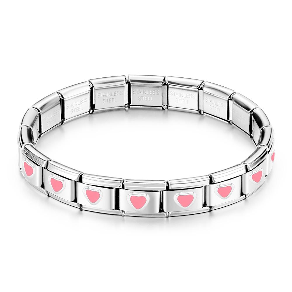 Rosa Love Vintage Italienisches Charm-armband - soufeede