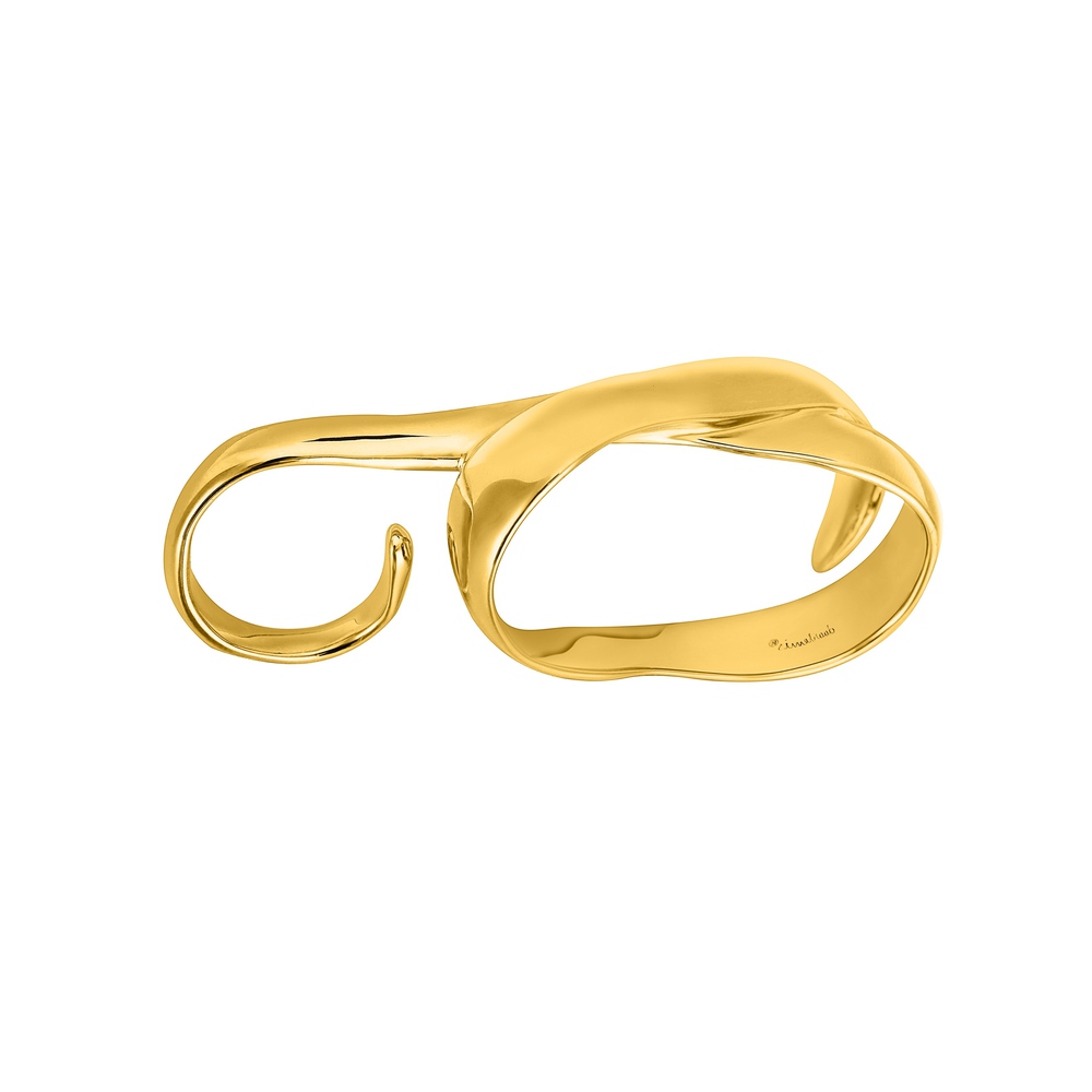 Iris Collection Drei-finger-goldring In Freier Größe - soufeede