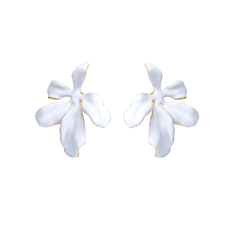 Ohrringe Aus Der Kollektion „blume Mit Iris“ Mit Fünf Blütenblättern - soufeede