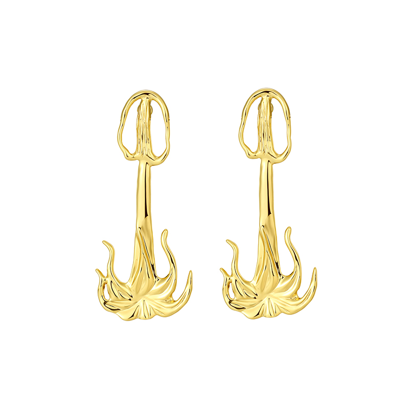 Einzelne Blumen-tropfenohrringe Aus Der Datura-kollektion - soufeede