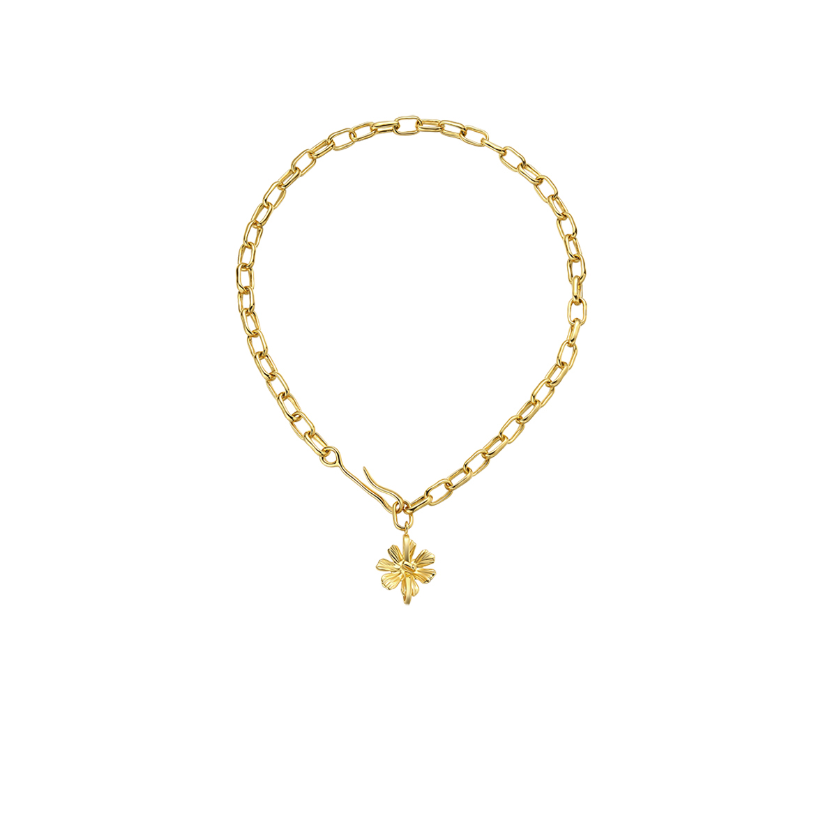 Goldener Halsband Mit Weißen Blumen Aus Der Cosmos-kollektion - soufeede