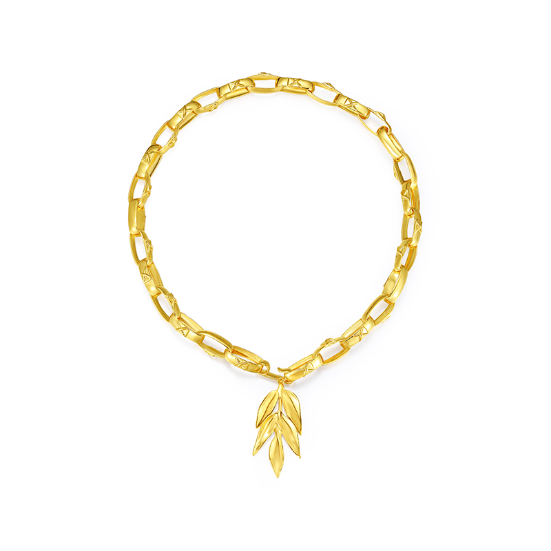 Bamboo Collection Halskette Aus Gewebtem Bambus - soufeede