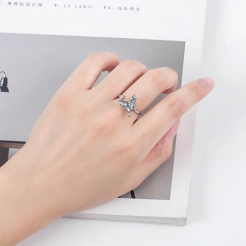 Angstlinderung Dekompressionsring Schmetterlingsöffnung Verstellbarer Ring Geschenk Für Frauen - soufeede