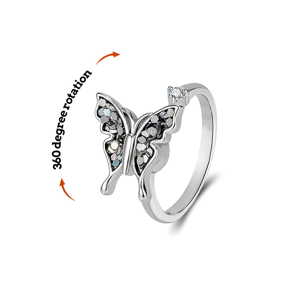 Angstlinderung Dekompressionsring Schmetterlingsöffnung Verstellbarer Ring Geschenk Für Frauen - soufeede