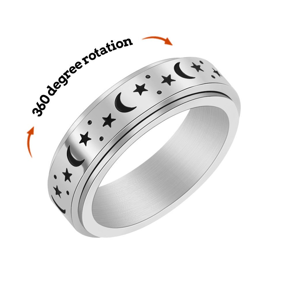 Angstring, Angstlinderung, Dekompression, Stern-mond-ring, Kreatives Geschenk - soufeede