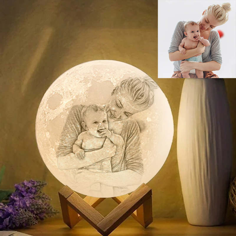 Geschenk Für Mama, Foto-mondlampe, Personalisiertes 3d-gedrucktes Bild, Licht, Mondmalerei, Lichtgeschenke Für Mama