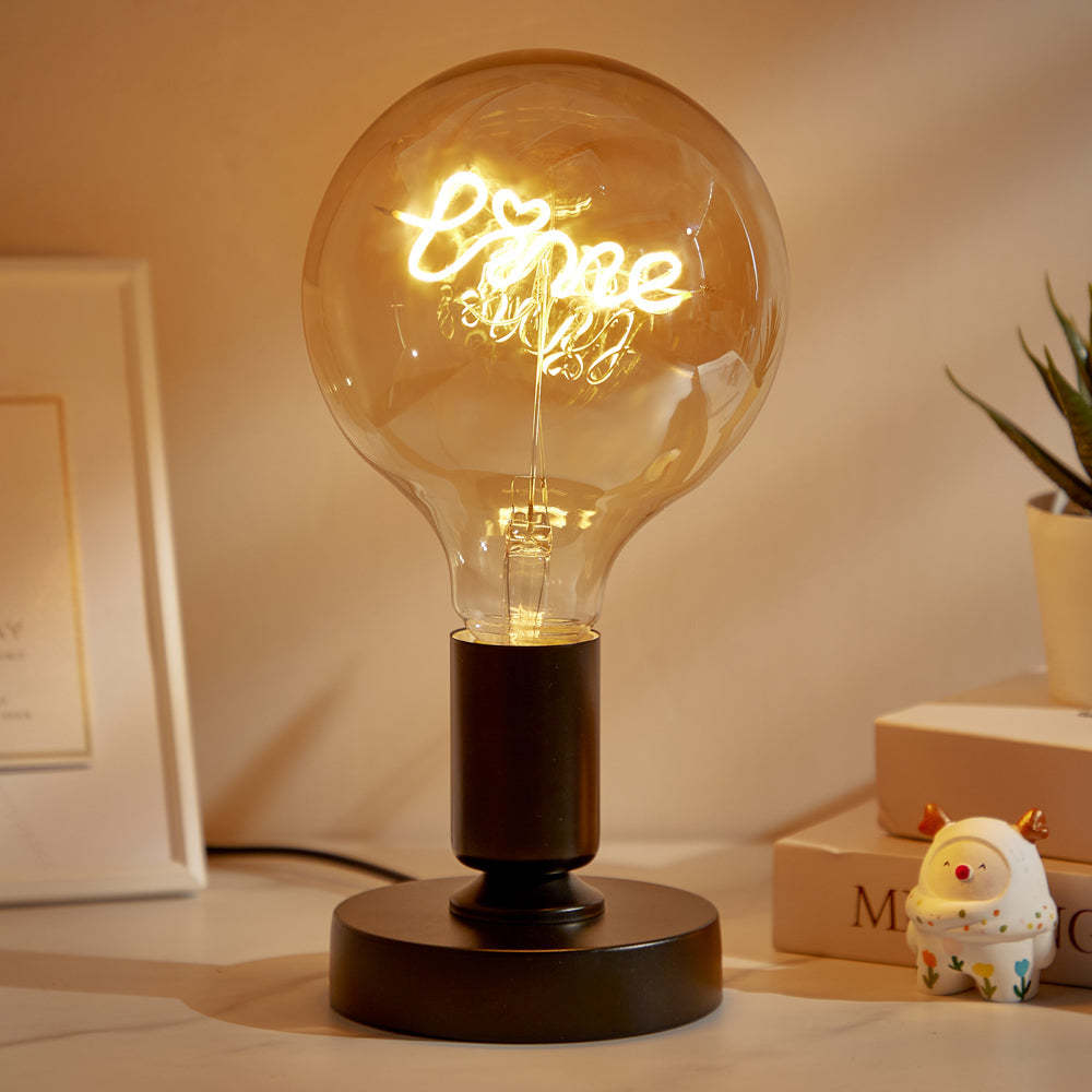 Benutzerdefinierte Text Vintage Edison Led Filament Modellierung Lampe Weiche Glühbirnen Dekorative Warme Gelbe Licht Led