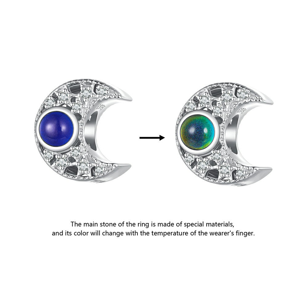 Temperaturverfärbung Diamant-Mond-Anhänger 925er Sterlingsilber xs1981