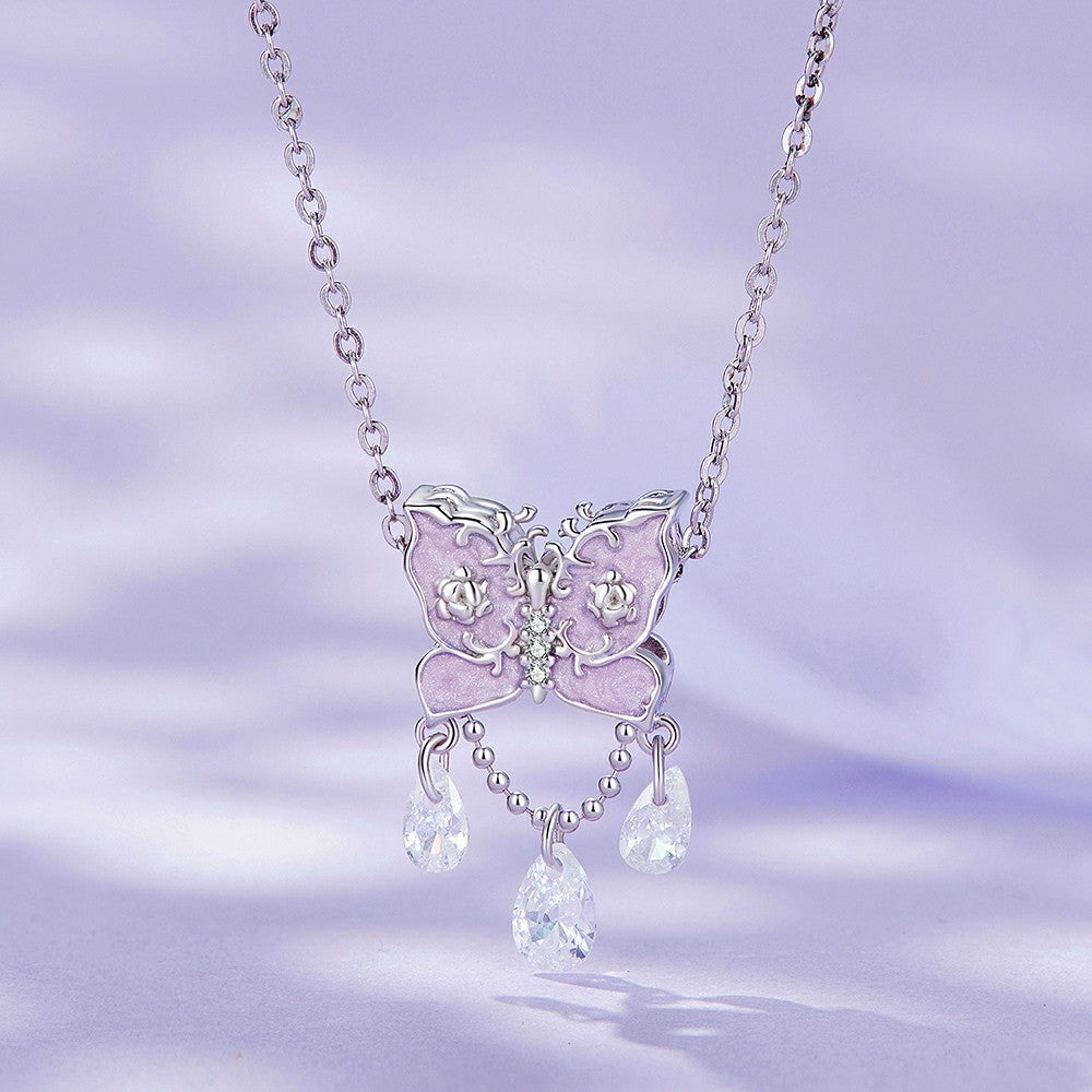 Diamant-Schmetterlings-Charm aus 925er Sterlingsilber xs1986