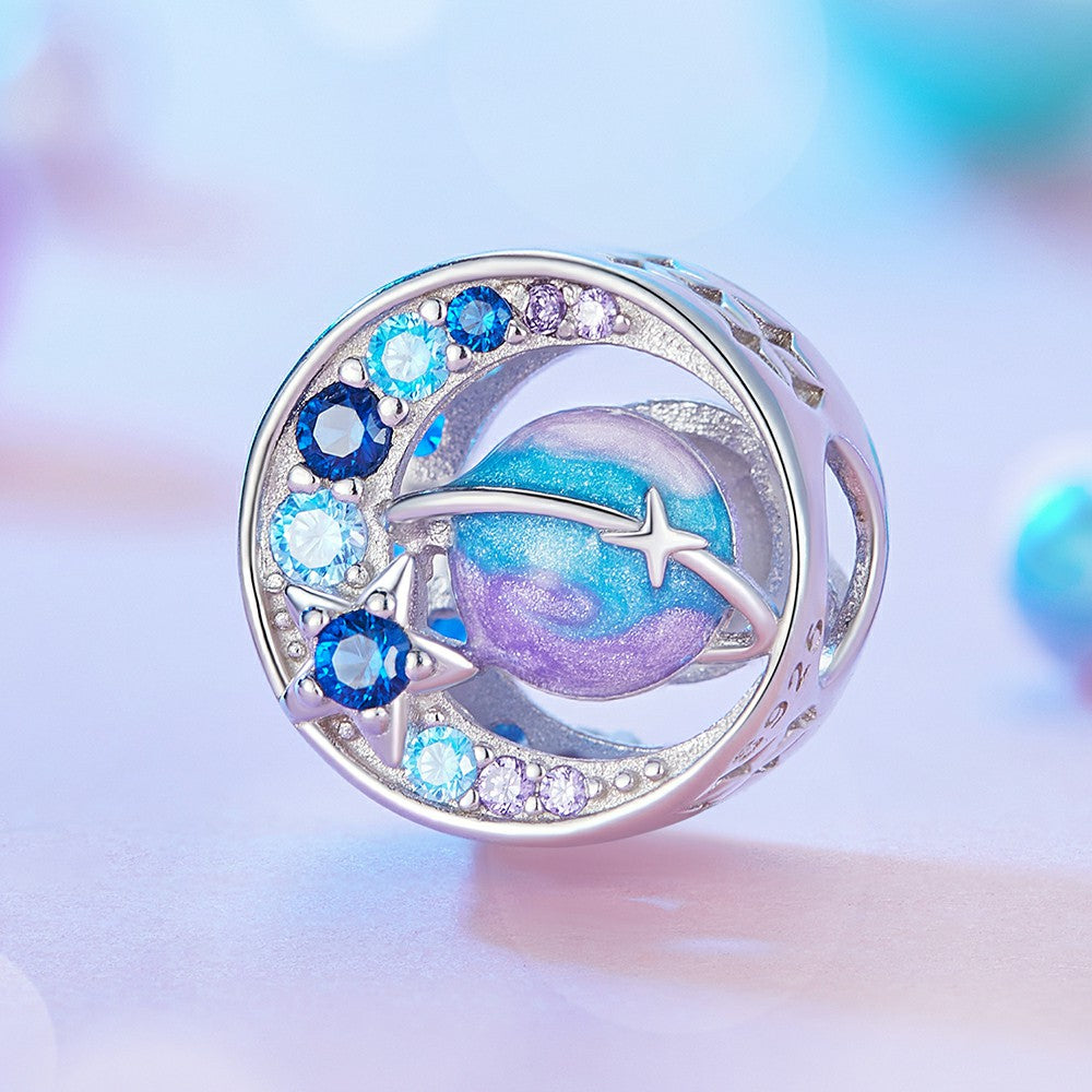 Fantasy-Planeten-Charm aus 925er Sterlingsilber xs1996