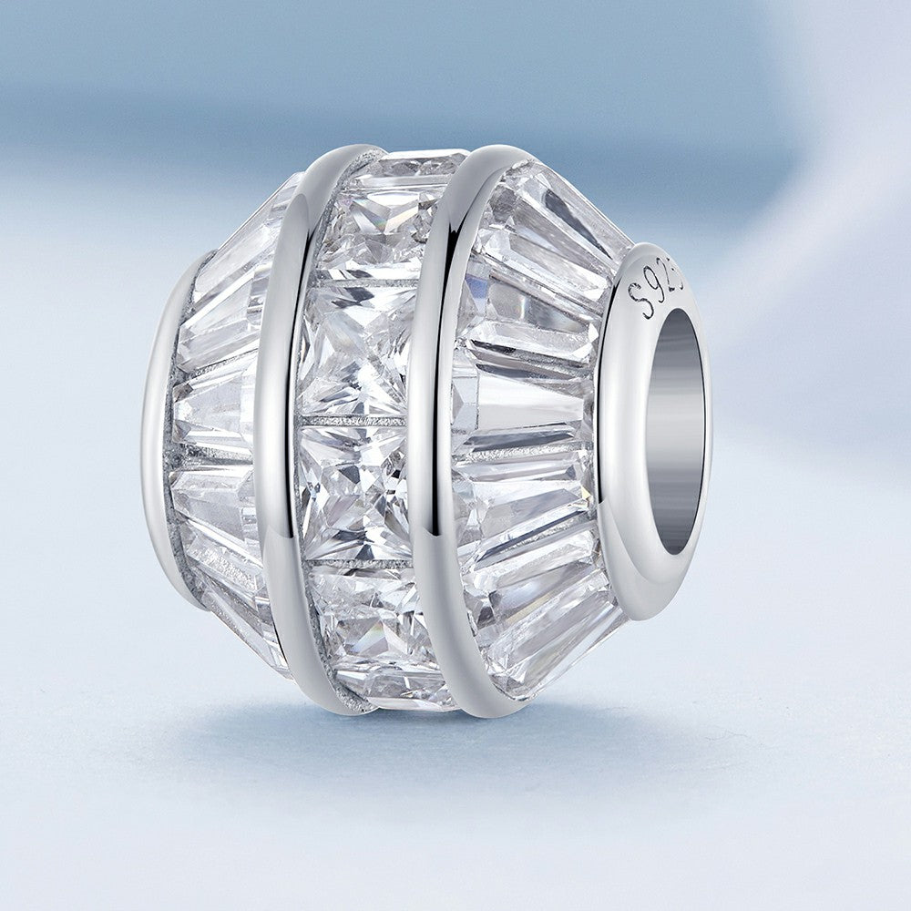 Glücksbringer, kleine Taille, weißer Zirkon-Charm, 925er Sterlingsilber, xs2069