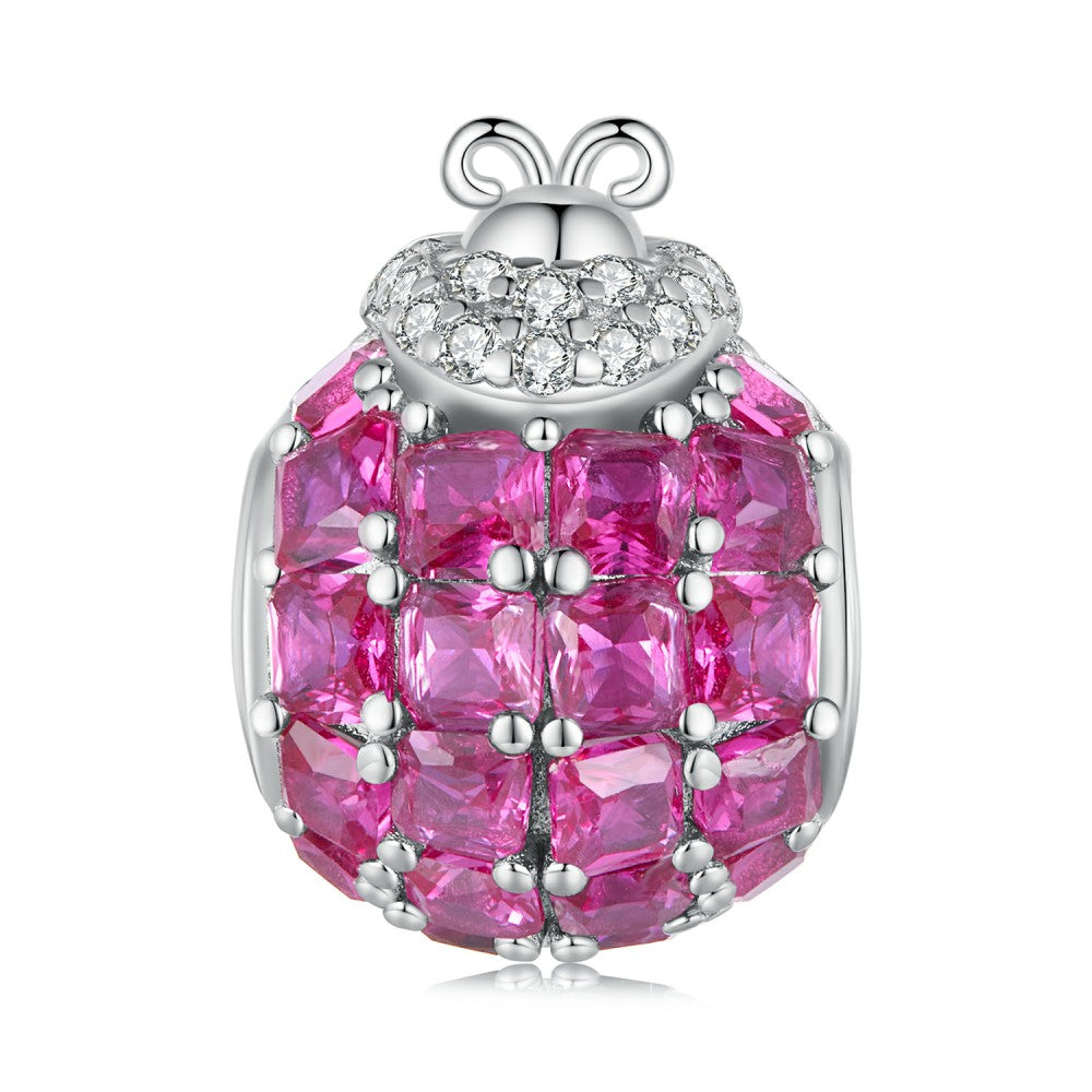 Marienkäfer tiefrosa Charm 925 Sterling Silber xs2098