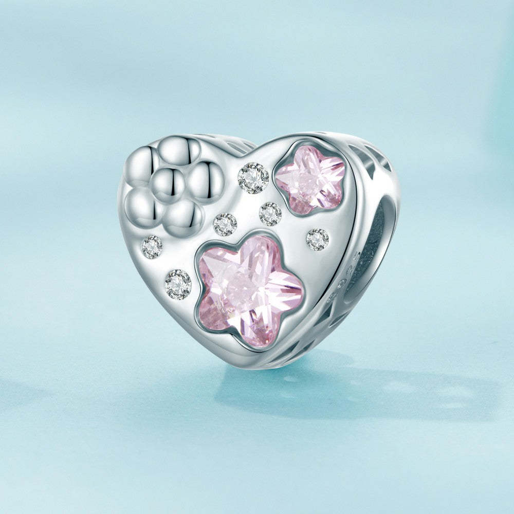Liebesblume rosa Charm 925 Sterling Silber xs2111