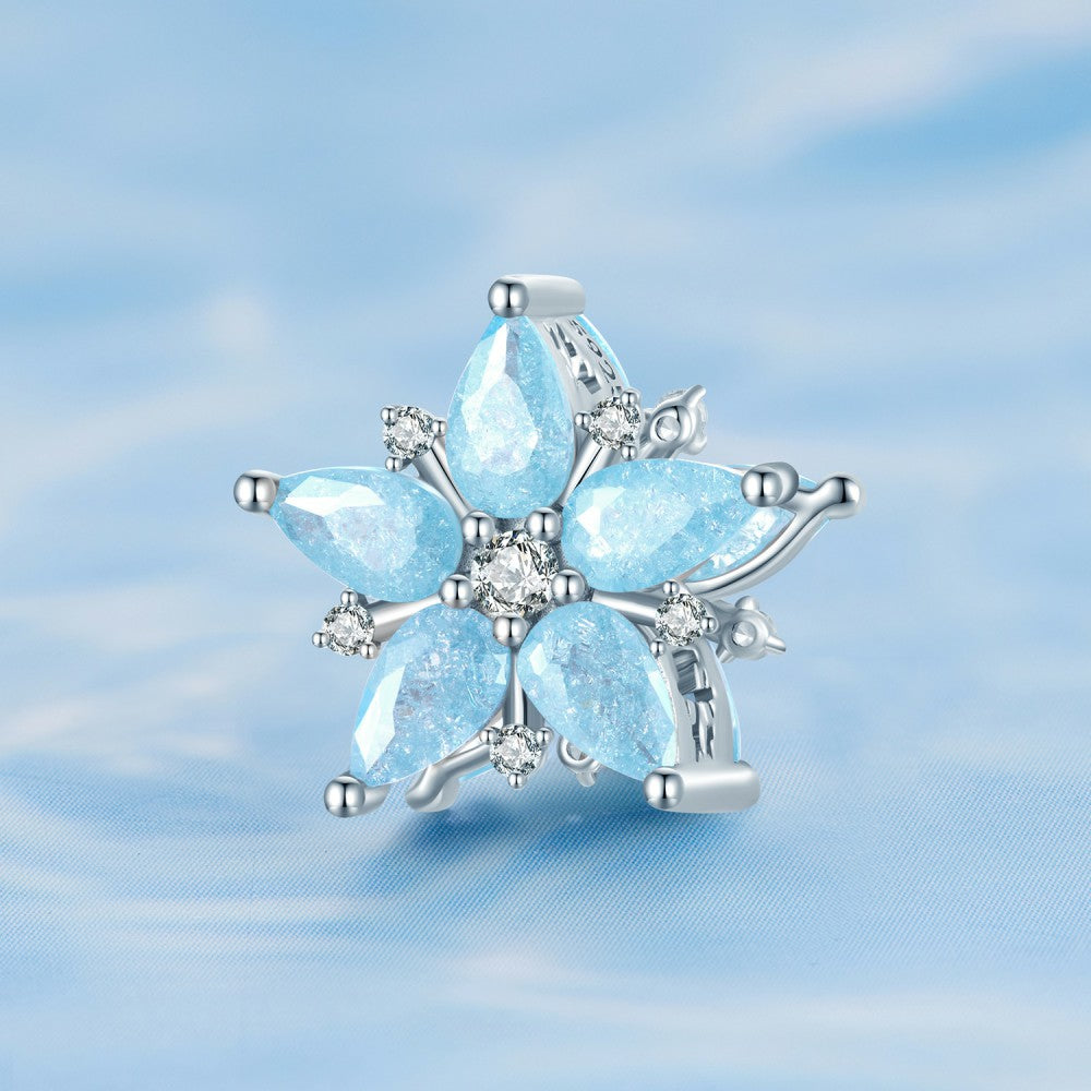 Schneeflockenblauer Anhänger 925er Sterlingsilber xs2148
