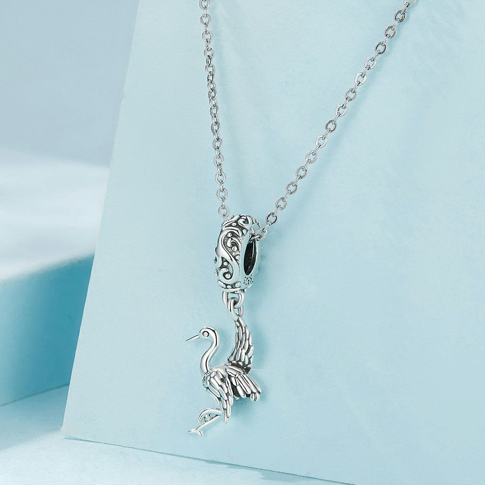 Kranich-Anhänger aus 925er Sterlingsilber, YB2302
