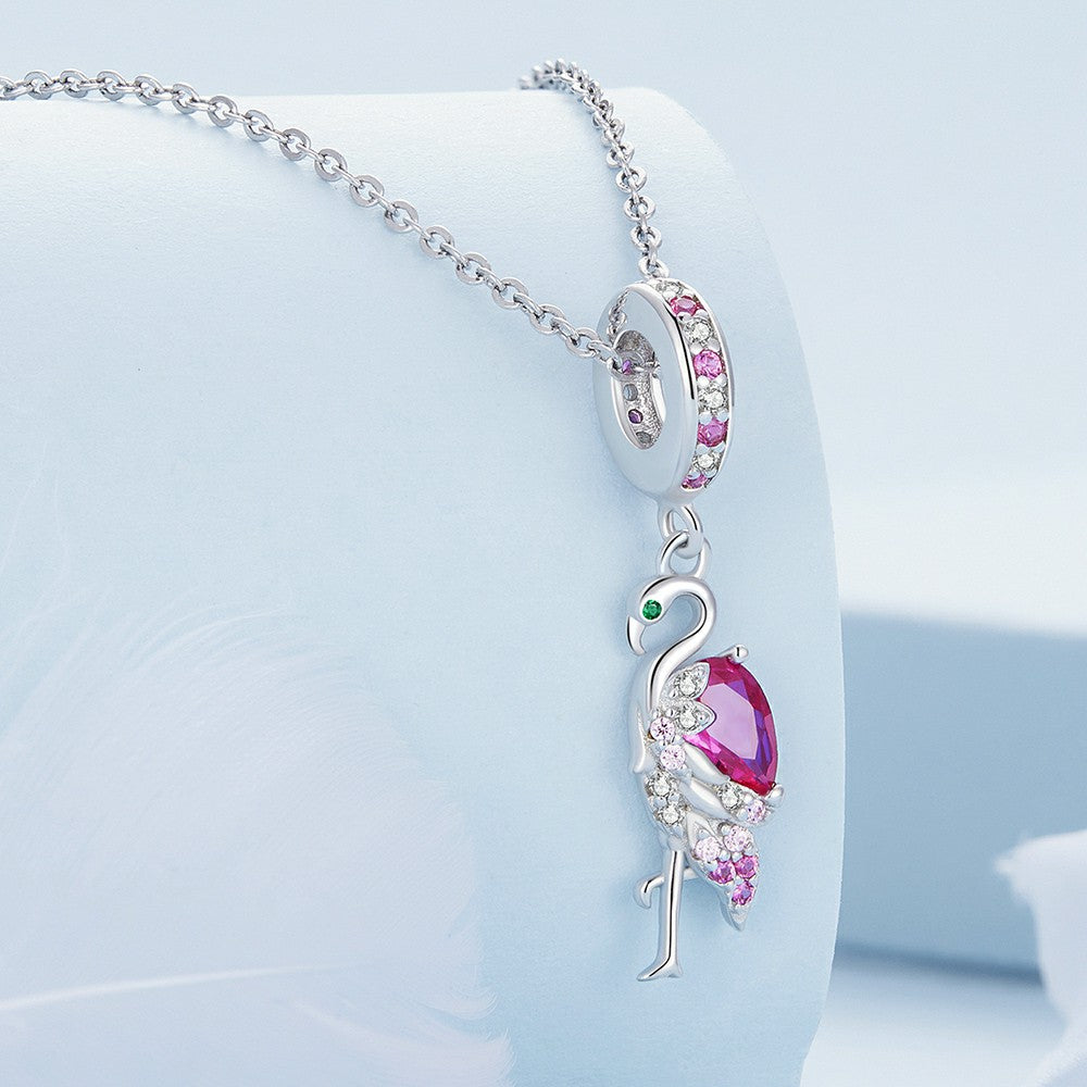 Flamingo-Anhänger, 925er Sterlingsilber, YB2351