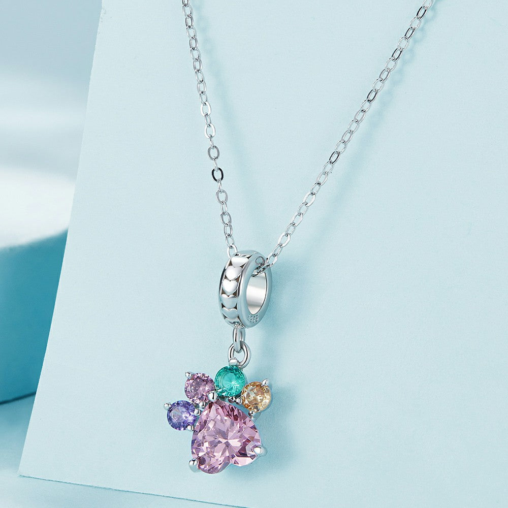 Bunte süße Krallen baumeln Charm 925 Sterling Silber yb2352