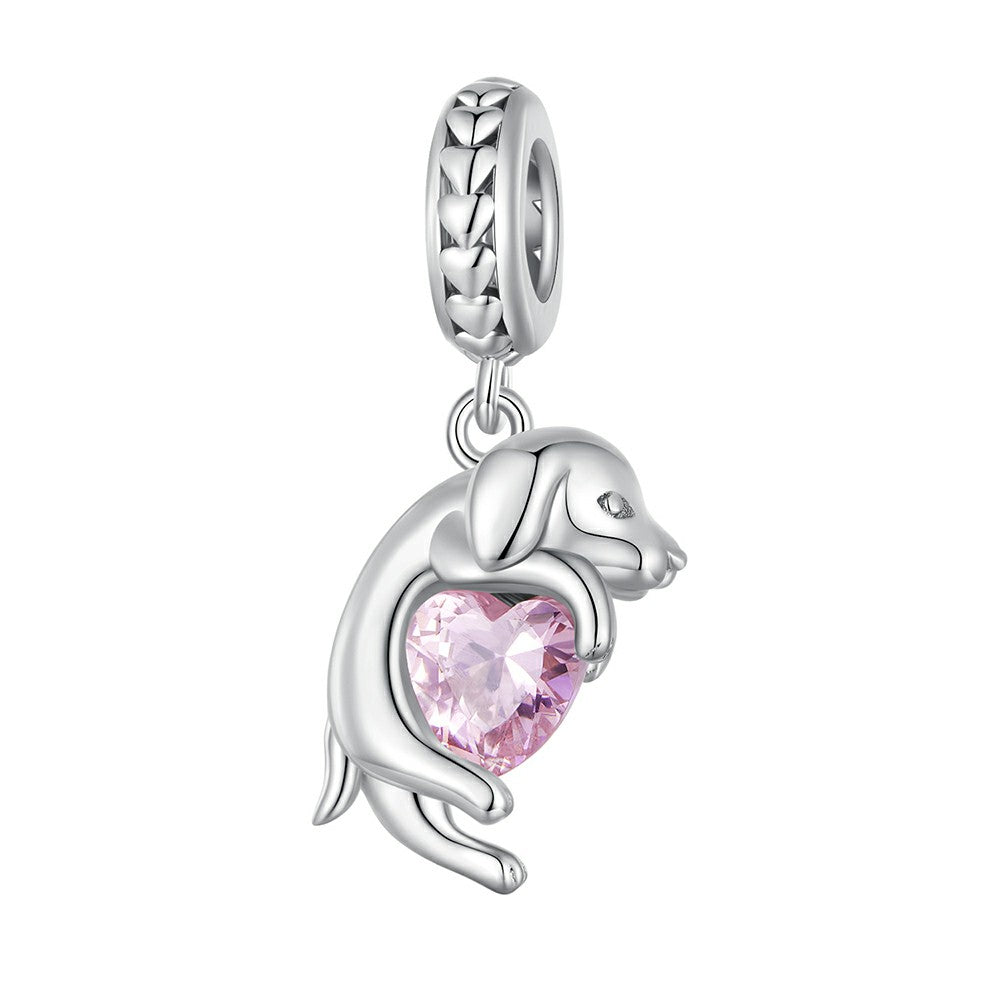 Kleiner Golden Retriever-Anhänger, 925er Sterlingsilber, YB2374