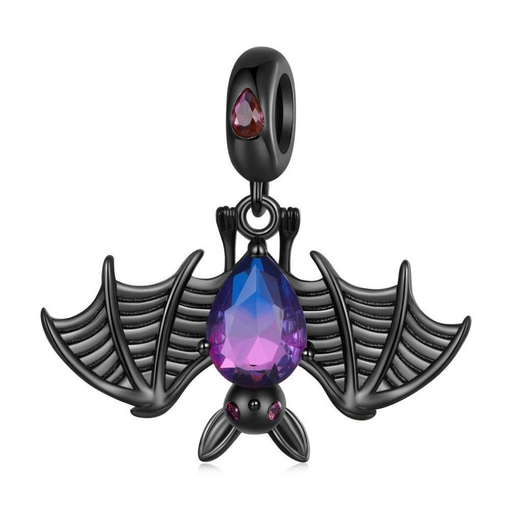 Schwarzer Fledermaus-Anhänger aus 925er Sterlingsilber, YB2422
