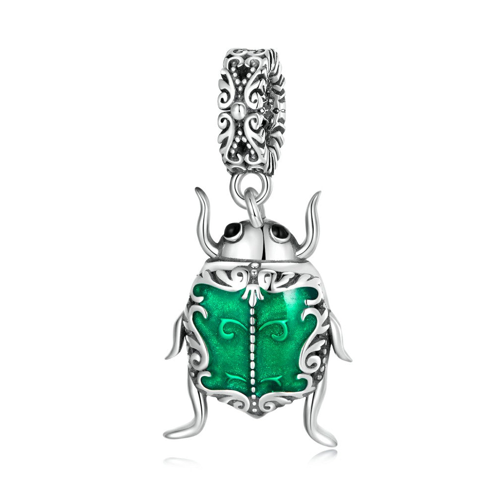 Grüner Käfer-Elf-Anhänger, 925er Sterlingsilber, YB2481