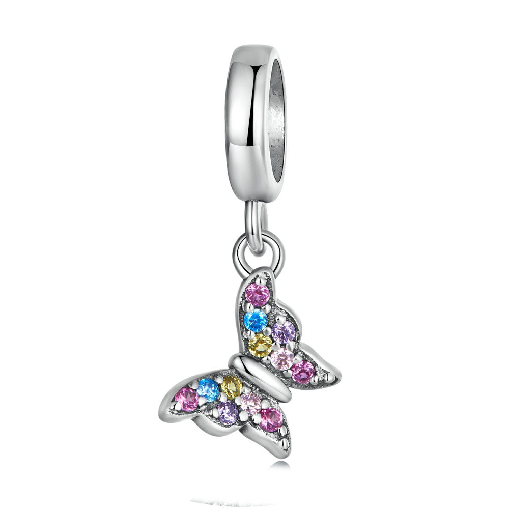 Bunter Schmetterling-Anhänger aus 925er-Sterlingsilber, YB2491