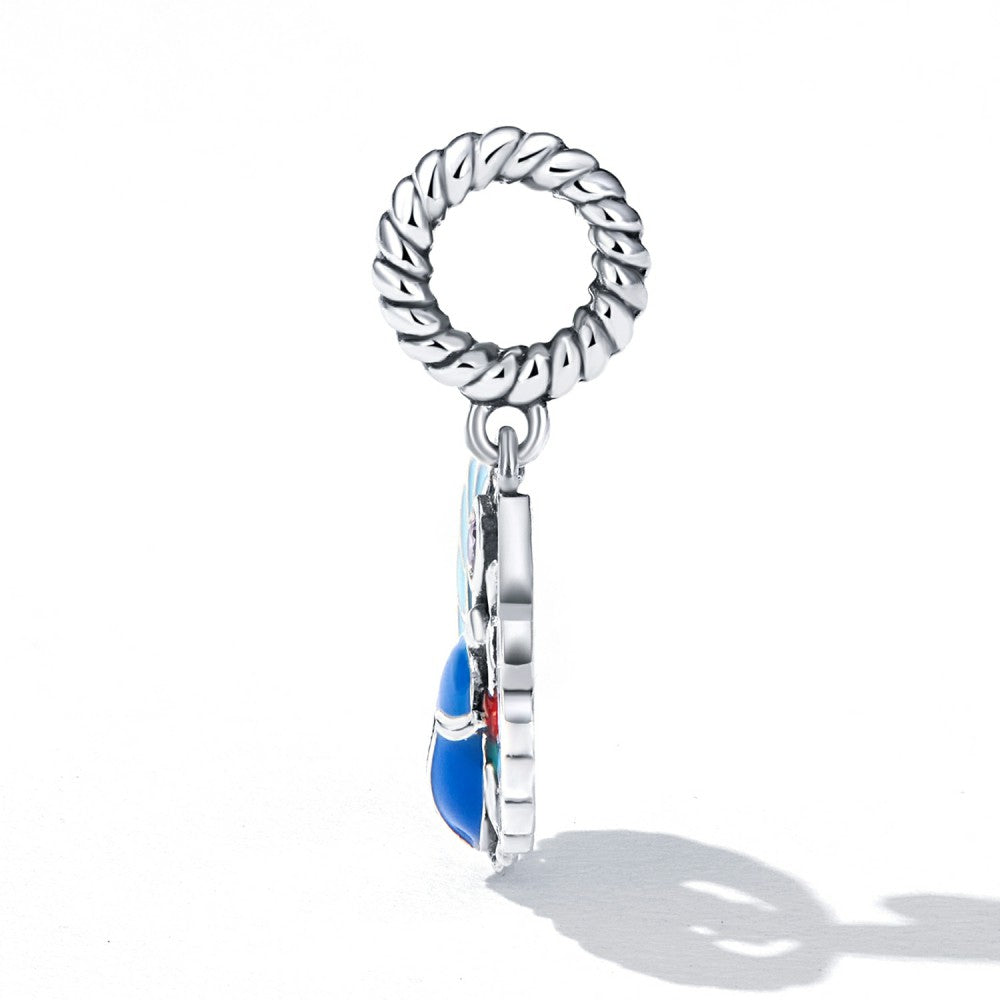 Blauer Skarabäus-Anhänger aus 925er Sterlingsilber, YB2513