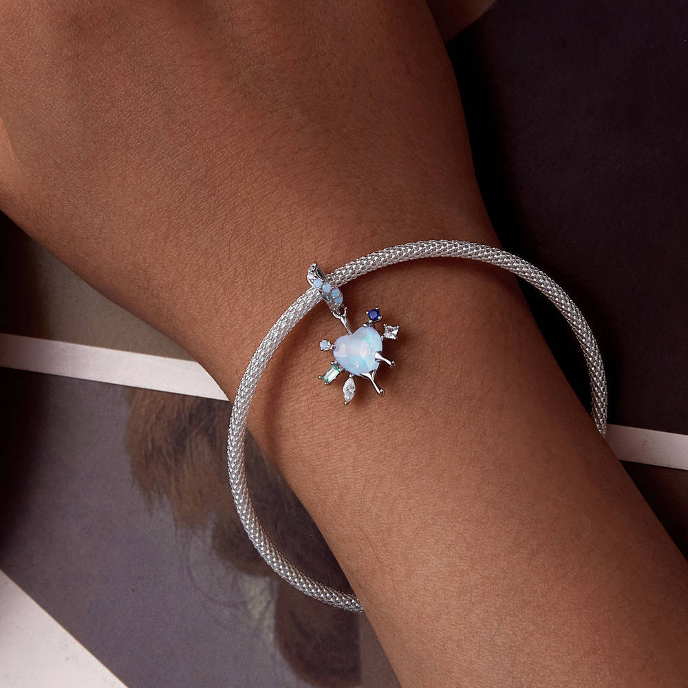 Liebe Schneeflocke Anhänger Baumeln Charme Silber Weihnachtsgeschenke - soufeede