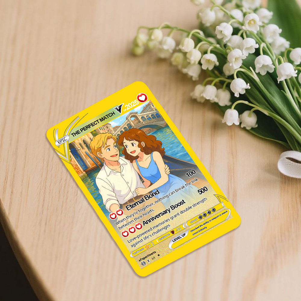 Personalisierte Pokemon-karte, Personalisiertes Poke-geschenk Mit Acrylhülle, Cartoon-karte, Jubiläumsgeschenke Für Ihn - soufeelde