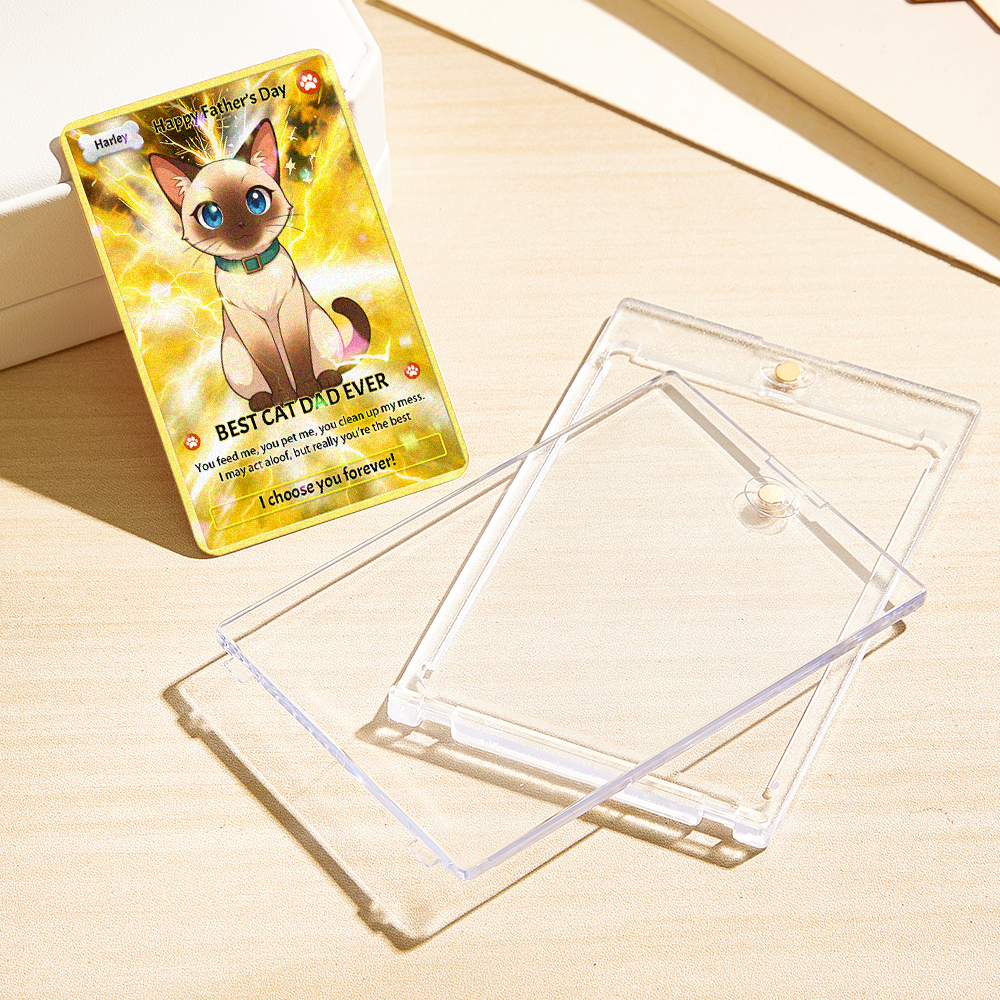 Personalisierte Haustier Hologramm Karte Hund Papa Geschenk Geschenk Für Haustierliebhaber Haustierportrait Anime Karte Holografische Haustierkarte - soufeelde