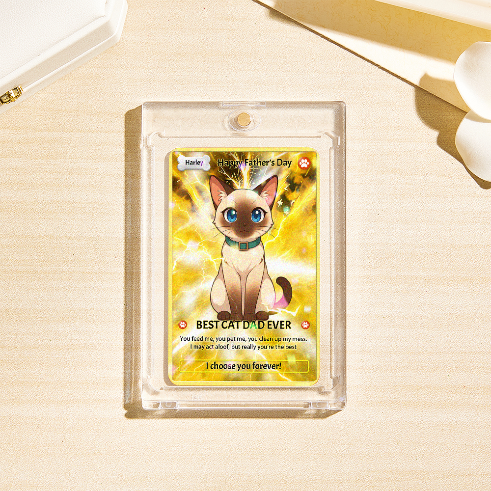 Personalisierte Haustier Hologramm Karte Hund Papa Geschenk Geschenk Für Haustierliebhaber Haustierportrait Anime Karte Holografische Haustierkarte - soufeelde