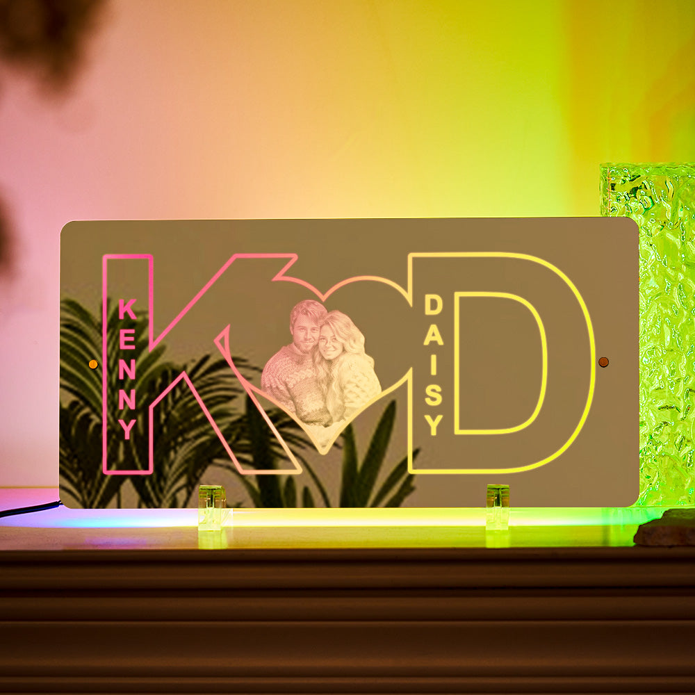 Personalisiertes Brief-herz-foto-spiegellicht-paar-geschenk - soufeede