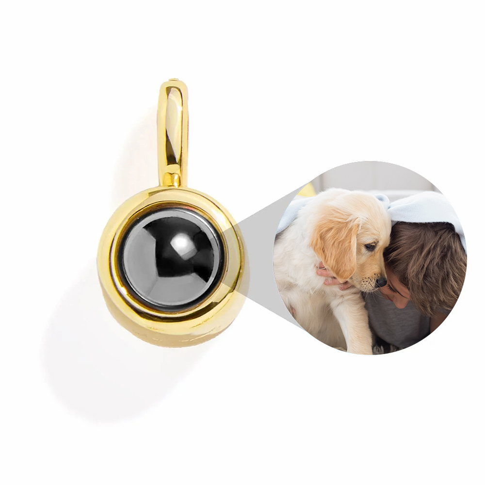 Personalisierter Kreis-foto-anhänger – Gold - soufeede