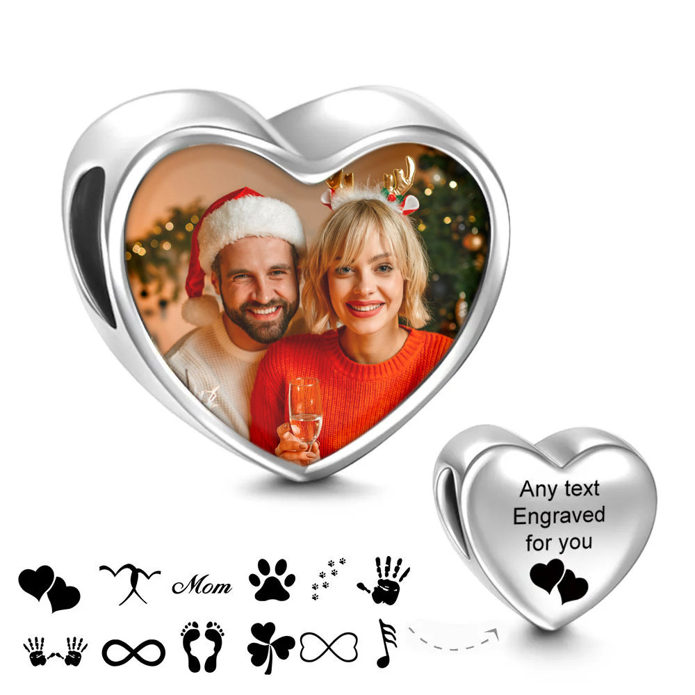 Personalisierter Fotoanhänger Mit Graviertem Herzbild Als Geschenk Für Weihnachten - soufeede