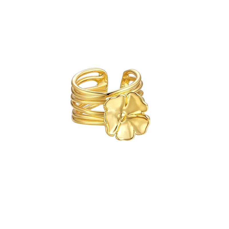 Offener Ring Mit Einzelblume Aus Der Wild Rose Collection - soufeede
