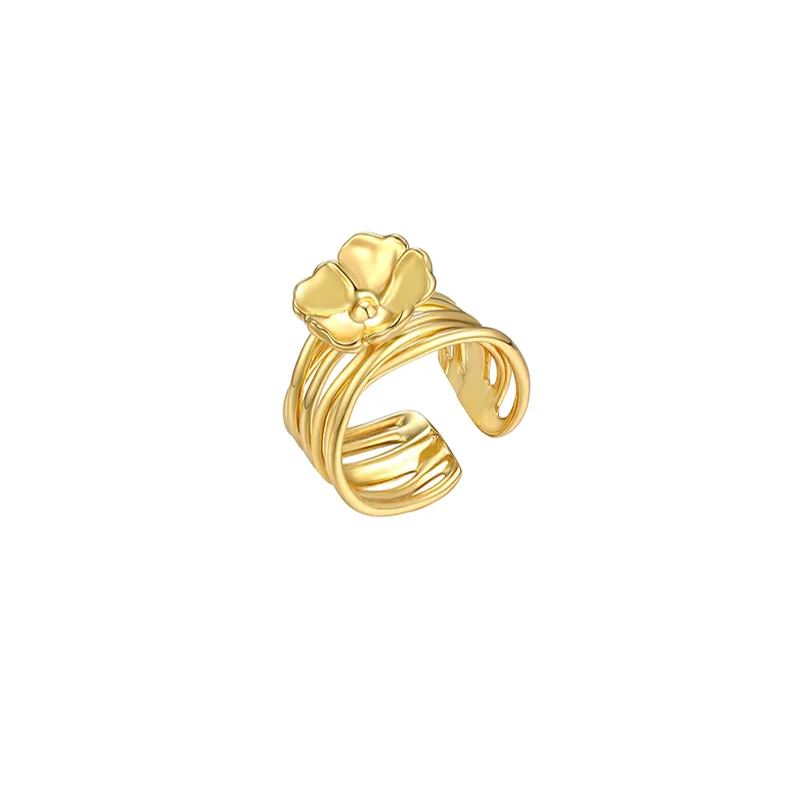 Offener Ring Mit Einzelblume Aus Der Wild Rose Collection - soufeede