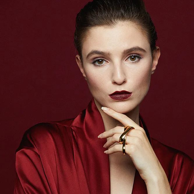 Iris Collection Drei-finger-goldring In Freier Größe - soufeede