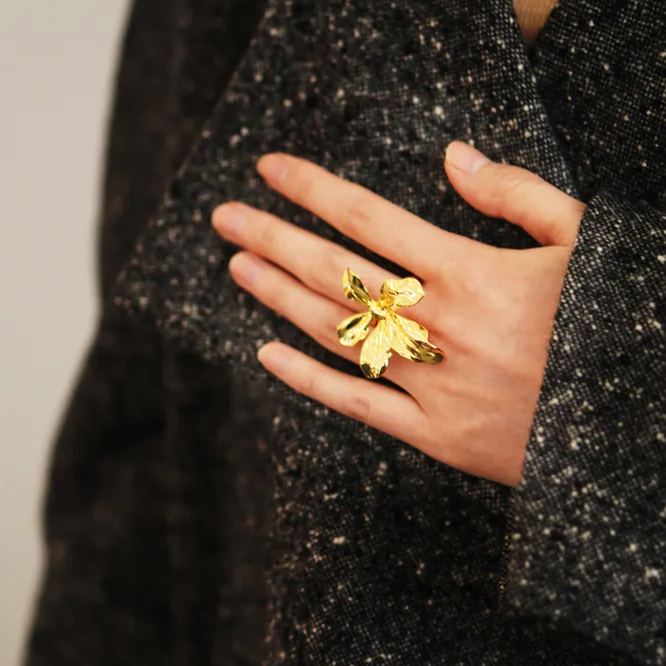 Blume Mit Iris-sammlung, Fünf Blütenblätter, Gemeinsamer Goldener Ring - soufeede