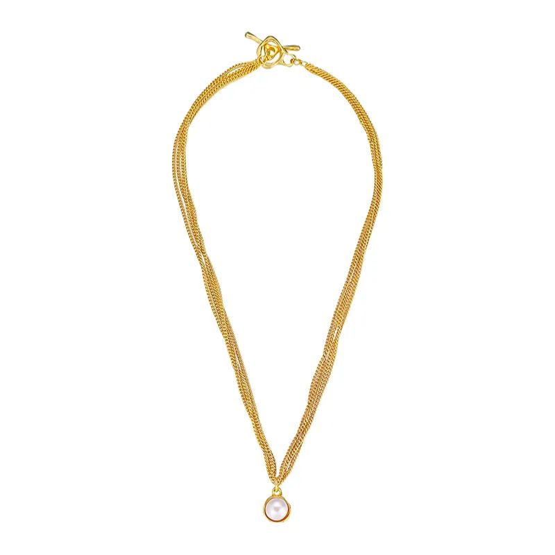 Mehrkettiger Perlen-halsband Aus Der Curvilinear-kollektion - soufeede