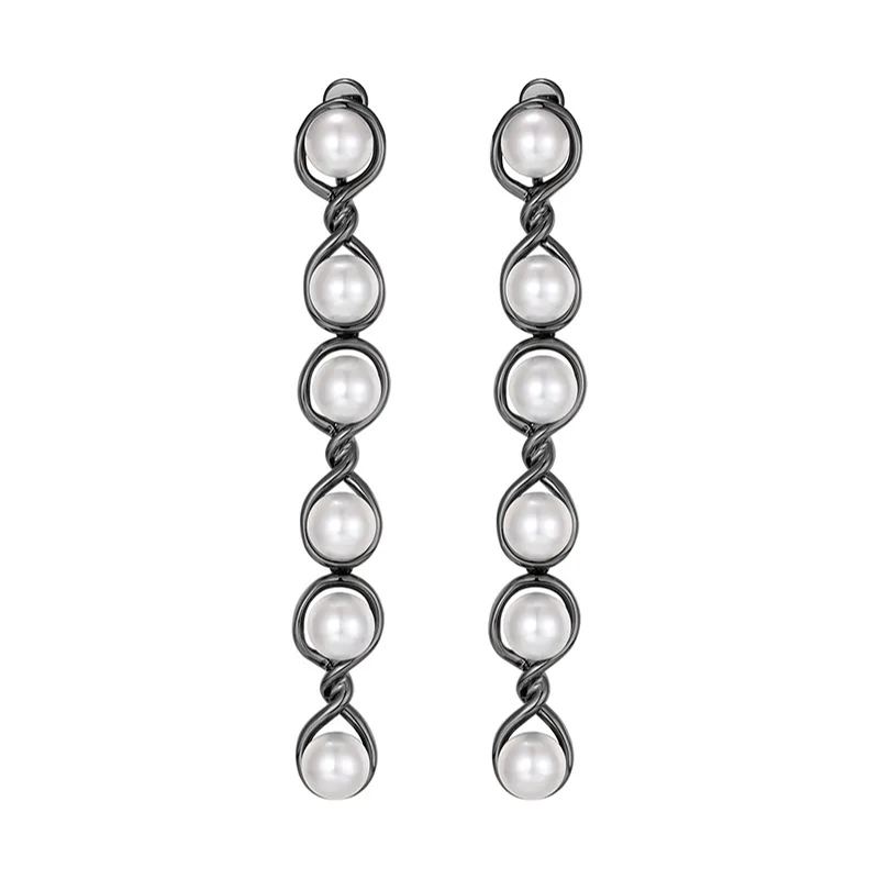 Curvilinear Collection Perlenohrringe In Form Einer 8 - soufeede